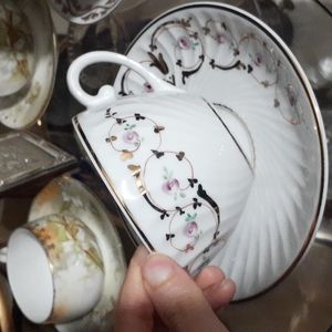 Vintage Vista Alegre EMA Floral Teacup + Saucer